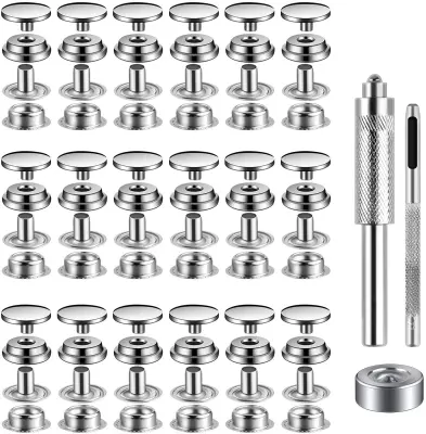 15mm alat za kopče na pritisak, set kopči Srebrna