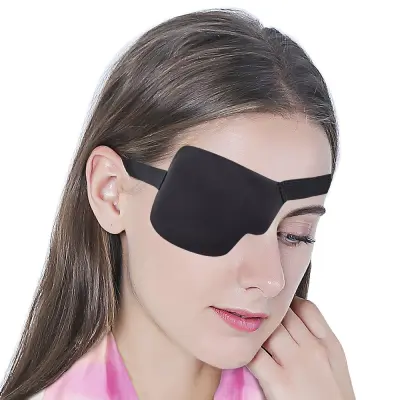 3D maska za oči za desno oko s čičak trakom Crna