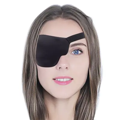 3D maska za jedno oko za ambliopiju i strabizam s podesivom kopčom Crna