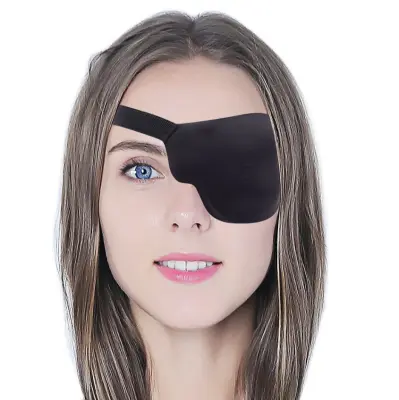 3D maska za oči za lijevo oko s čičak trakom Crna