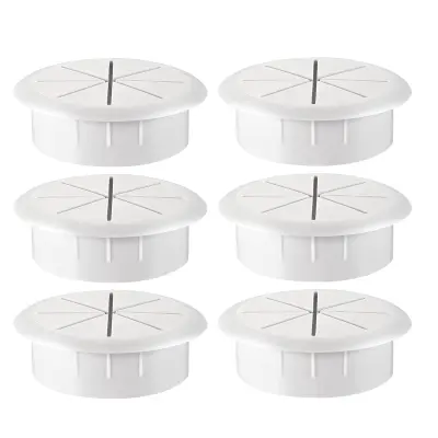 Uvodnica za kabele za radni stol, poklopac za rupu za kabele 50 mm, 6 komada Bijela