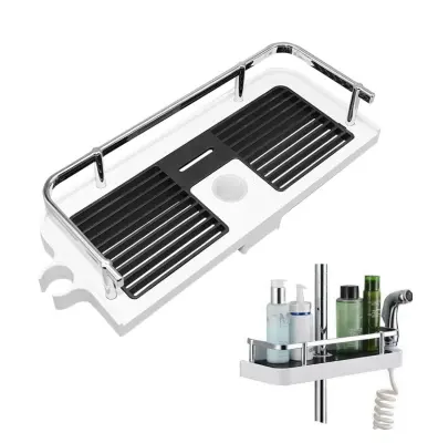 Tuš polica ABS 32x12 cm Crna / Bijela Crna / bijela
