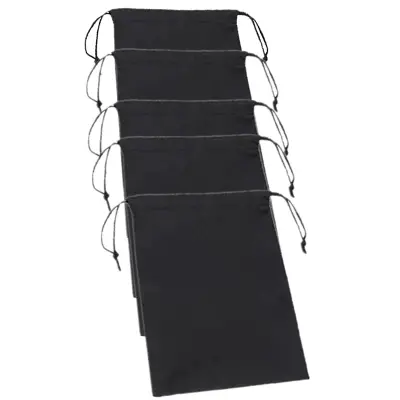 Vrećice za pohranu s vezicom 5 komada 15 × 20 cm crne Crna