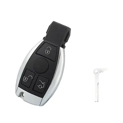 Kućište ključa s 3 gumba kompatibilno s Mercedes-Benz C-klasom, crno Crna