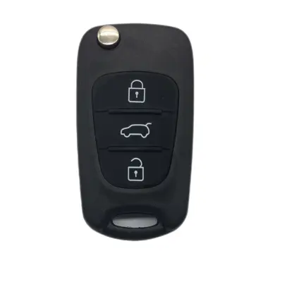3-tipke sklopivi kućište ključa automobila kompatibilno s HYUNDAI Kia Crna