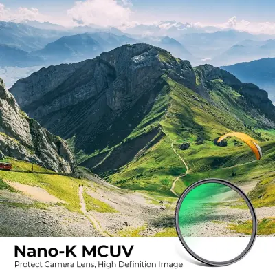 UV filter za objektiv fotoaparata - zaštita objektiva i sprječavanje UV zraka Prozirno+Crna