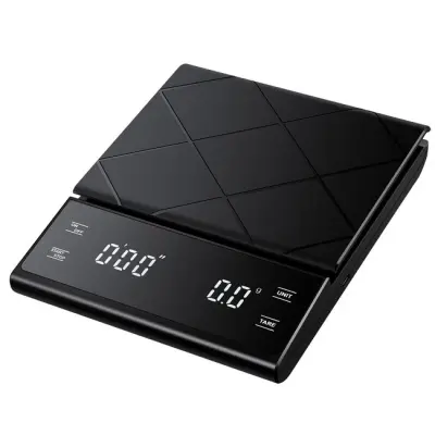 Vaga za kavu 5kg/0.1g s timerom i USB punjenjem Crna