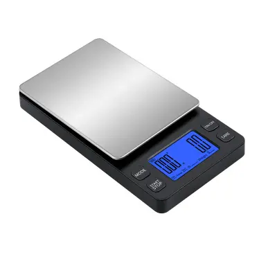 2kg/0,1g Prijenosna punjiva džepna vaga za kavu Crna