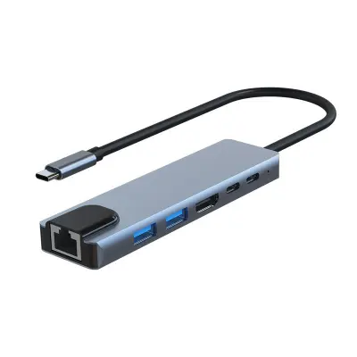 6 u 1 Type C Hub Dock Adapter Siva