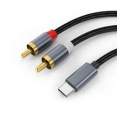 USB C na RCA audio stereo kabel Siva