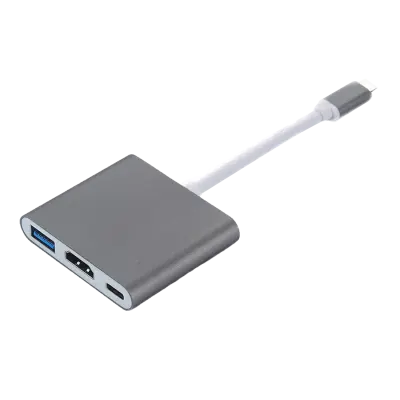 USB-C Multiport Adapter na USB (PD), USB-C, 4K HDMI kompatibilan Tamno siva