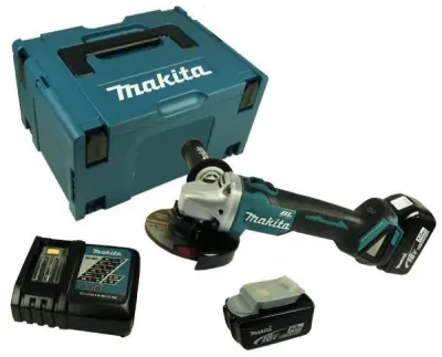 MAKITA KUTNA BRUSAČICA 18V 125mm 2 x 5.0Ah LI-ION BEZČETKICA MAKPAC DGA504RTJ
