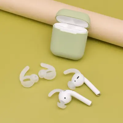 Protuklizni silikonski nastavci za uši za AirPods / AirPods 2, 2 para Prozirna