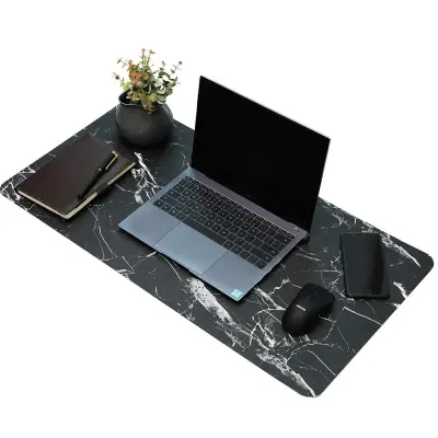 Podloga za stol Vodootporna PU koža Crni mramor 44×89 cm Crni mramor
