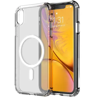 Maskica za mobitel kompatibilna s iPhone XR MagSafe punjenjem Prozirna/Bijela Prozirna/Bijela