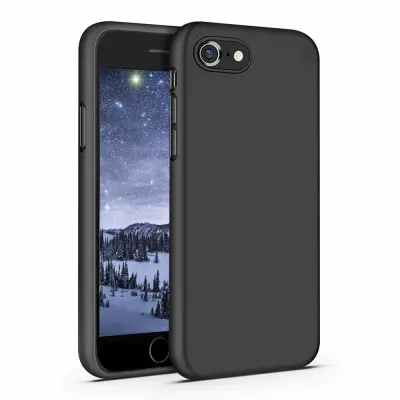 Kompatibilna s iPhone 7/8 silikonska zaštitna futrola otporna na udarce, puni zaštitni omot, crna Crna