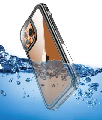 Vodootporna maska za iPhone 13/13 Pro Crna/siva/prozirna