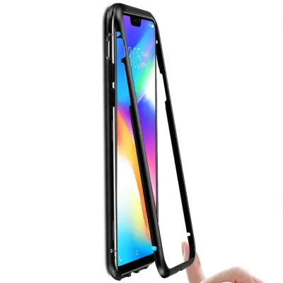 Maska za mobitel dvostrano kaljeno staklo XiaoMi Redmi Note7 / 7Pro - Crna Crna