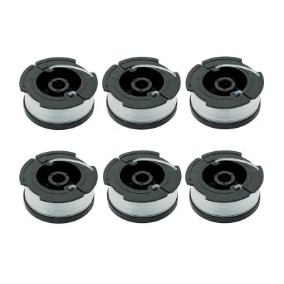 6 zamjenskih špula za BLACK DECKER trimer za travu Crna