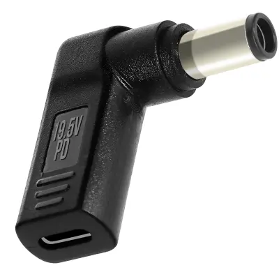 Kutni adapter za punjenje USB-C na prijenosno računalo DELL 7.4 x 5.0mm Crni