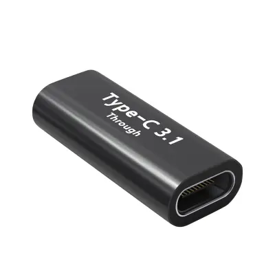 Produžni adapter USB-C ženski na USB-C ženski Kompaktan dizajn Crni