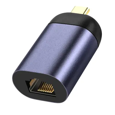 Adapter USB-C na Ethernet Brzina 100Mbps Kompaktan dizajn Tamno sivi
