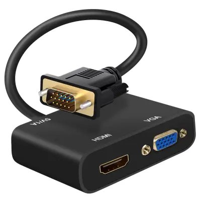 Adapter VGA muški na VGA i HDMI ženski s Audio 3.5mm i punjenjem