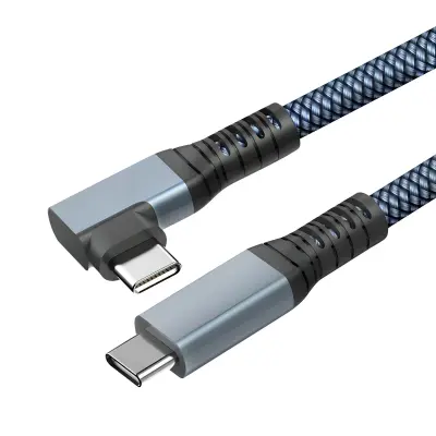 USB-C 3 u 1 kabel punjenje 100W 4K prijenos 20Gbps kutni 2m sivi