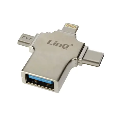 OTG adapter 3 u 1 Lightning USB-C i Micro-USB na USB Kompaktan LinQ