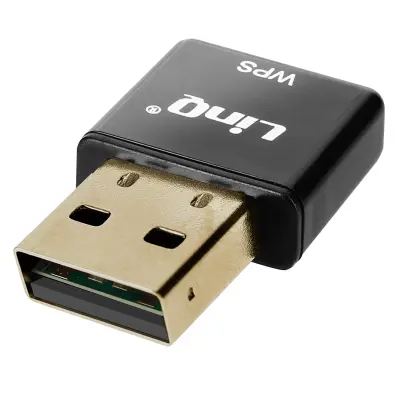 USB WiFi Stick 300Mbps Mrežni adapter WPS gumb Ultra-kompaktan LinQ Crni