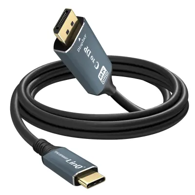 Video kabel 8K USB tip C na DisplayPort muški visoka rezolucija 1,8m crni
