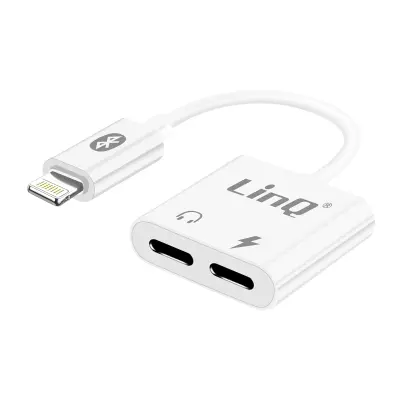 Audio i adapter za punjenje iPhone na Double Lightning Kompaktan LinQ Bijeli