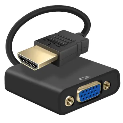 Adapter HDMI muški na VGA ženski Kvaliteta slike HD 1080p Kompaktan Crni