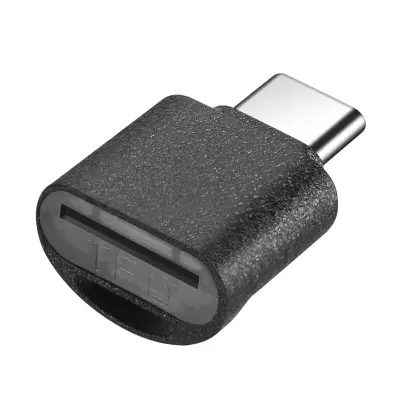 Mini čitač kartica micro SD i TF, USB-C adapter crni