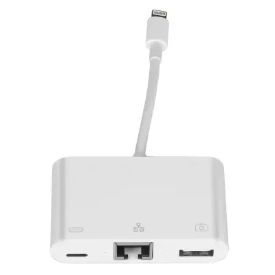 Adapter Lightning na Ethernet / USB-A / USB-C Kompaktan Plug and Play