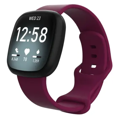 Remen za sat kompatibilan s Fitbit Sense\/Versa 3, vinsko crvena, veličina S
