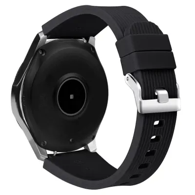 Narukvica kompatibilna sa Samsung Galaxy Watch 46 mm, silikonska, crna crna