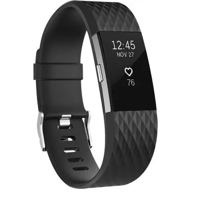 Fitbit Charge 2 narukvica silikon Crna (L) Crna