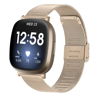 Fitbit Versa 3 / Sense narukvica od nehrđajućeg čelika, zlatna Zlatna