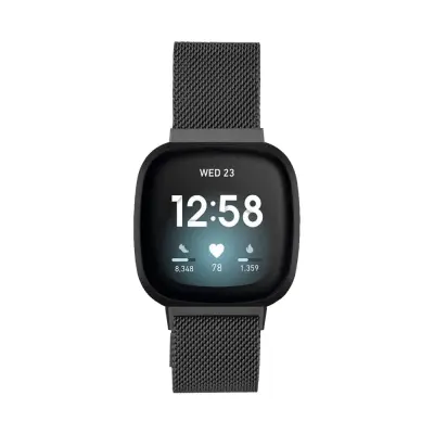 Fitbit Versa 3 / Sense narukvica nehrđajući čelik Crna Crna