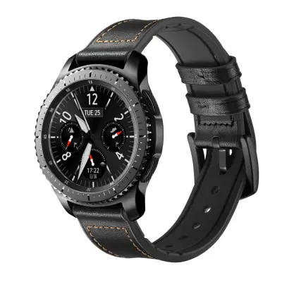 Narukvica Samsung Gear S3 Classic, Frontier, Galaxy Watch 22 mm Kožna Crna Crna