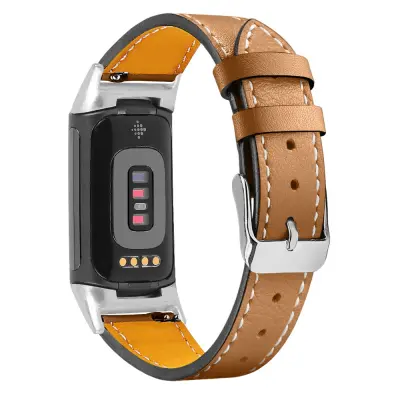 Fitbit Charge 5 remen od prave kože smeđi Smeđa