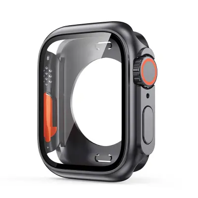 Apple Watch 45mm zaštitna maskica s integriranim kaljenim staklom Crna