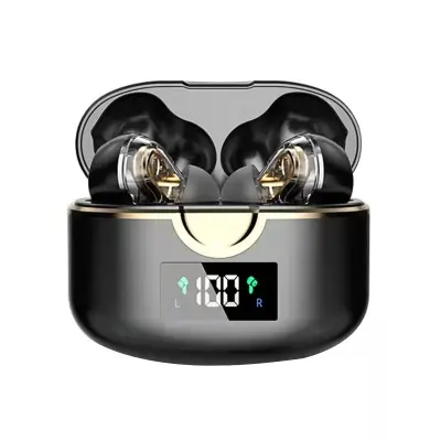 Bežične Bluetooth 5.0 slušalice s dvostrukim dinamičkim zvučnikom Crna