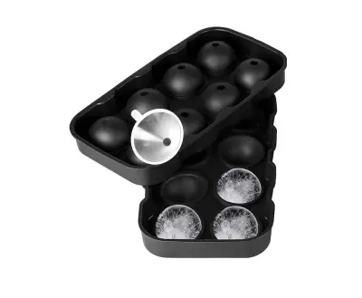 Kalup za led 8 velikih kuglica leda silikonski kalup za kuglice leda Crna Crna