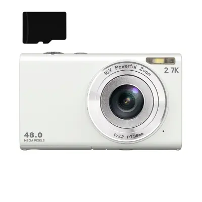 Digitalni fotoaparat 48MP/2.7K/16X digitalni zum/web kamera/automatsko fokusiranje 2.88-inčni zaslon Bijela