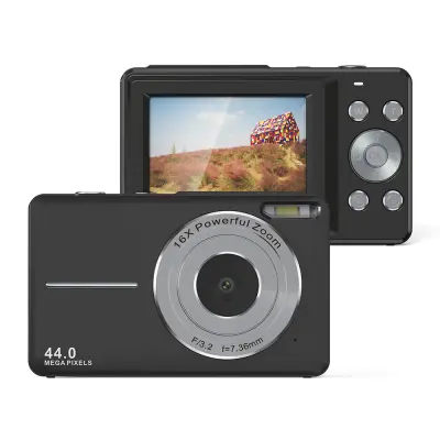 Digitalni fotoaparat 44MP/1080P/16X digitalni zum/svjetlo za popunjavanje Crna