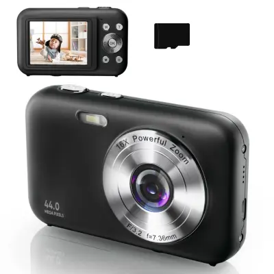 Digitalni fotoaparat 1080P 44MP 16x zum 2,4-inčni zaslon, 32GB kartica Crna