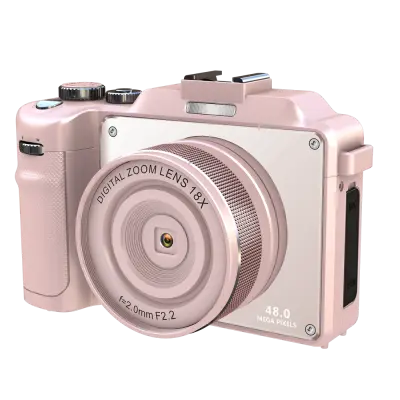 Digitalni fotoaparat 4K/48MP/18X digitalni zum/protiv podrhtavanja/automatsko fokusiranje/dvostruka kamera Ružičasta