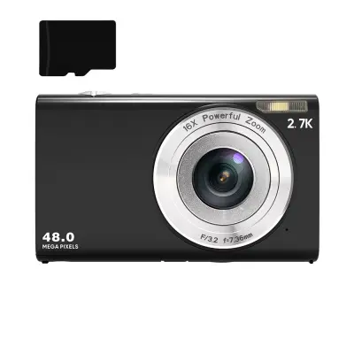 Digitalni fotoaparat 48MP/2.7K/16X digitalni zum/web kamera/automatsko fokusiranje 2.88-inčni zaslon Crna